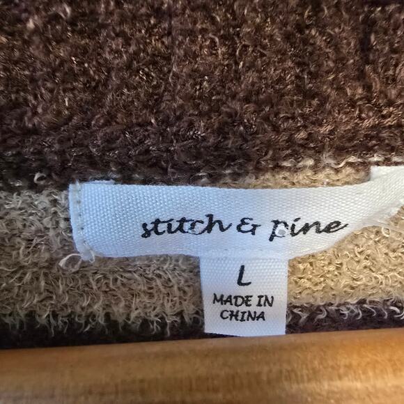 Stitch and Pine Coffee/Latte striped Mushroom Sweater - Picture 2 of 4